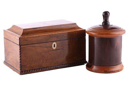 Lot 640 - A George III satinwood and parquetry inlaid...