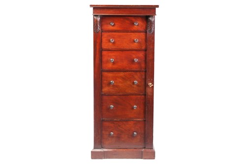 Lot 555 - An early Victorian mahogany Wellington chest,...