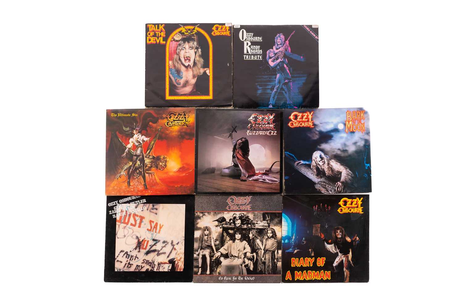 Lot 104 - Ozzy Osbourne: eight original vinyl LPs...