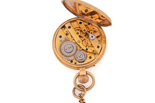 Lot 313 - An open-face fob pocket watch, with a keyless...