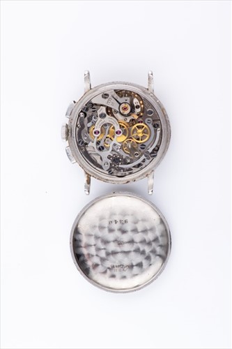 Lot 325 - A Lemania stainless steel chronograph...