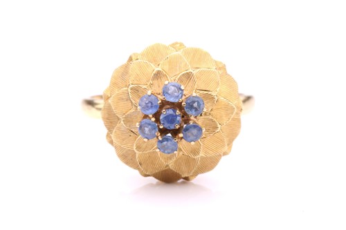 Lot 205 - A sapphire-set dome ring, in the form of an...