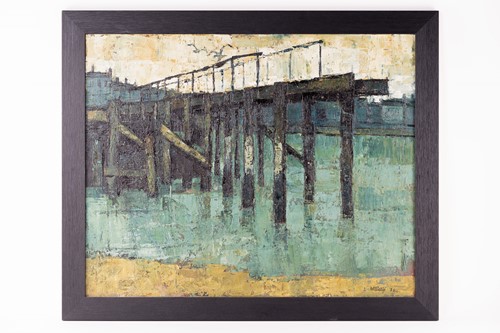 Lot 449 - Paul Millichip (b. 1929), View of a pier,...