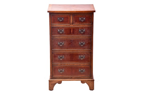 Lot 540 - A George II style yew wood pedestal chest,...