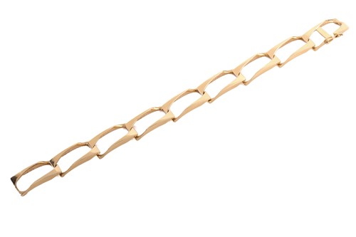 Lot 109 - A modernist geometric link bracelet, with nine...