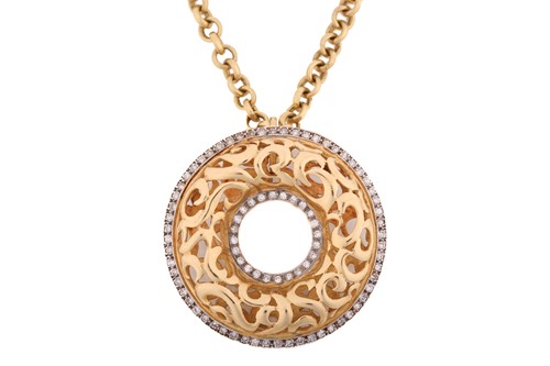 Lot 115 - An annular pendant on chain, consisting of a...