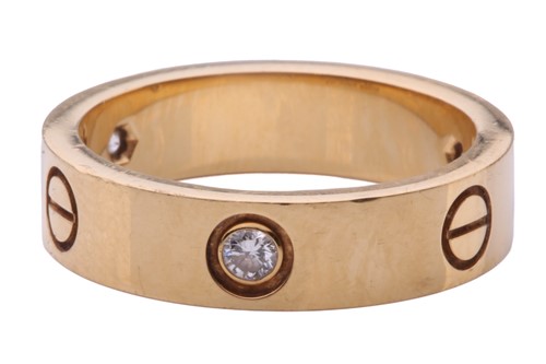 Lot 1 - Cartier - 'Love' ring, the polished band set...