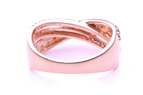 Lot 69 - Le Vian. A diamond and gem set crossover ring;...