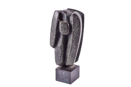 Lot 666 - Peter Hayes, Bronze head, on a square slate...