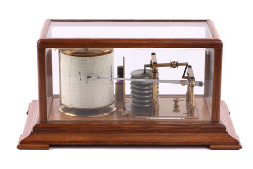 Lot 641 - An oak-cased barograph by Becker of London...