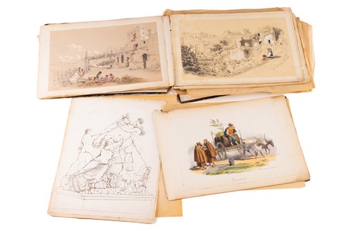 Lot 498 - A 19th century album of scenes from Campania,...