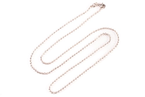 Lot 31 - A faceted ball bead chain necklace, each link...