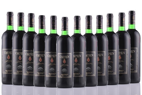 Lot 581 - Twelve bottles of 1995 Carmen Reserve Merlot,...