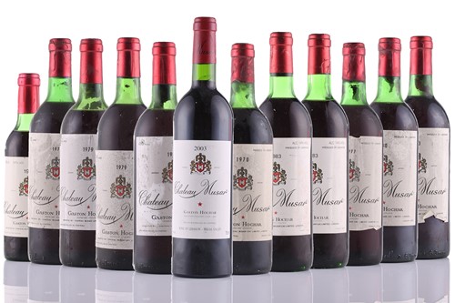 Lot 601 - Eleven bottles of Chateau Muscar Gaston Hochar,...