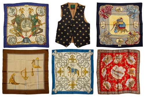 Lot 428 - A vintage Hermes of Paris Palefroi silk scarf...