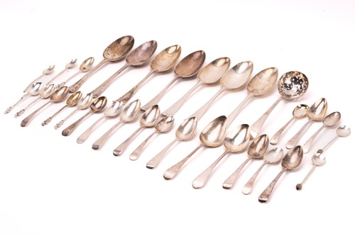 Lot 384 - A set of six Hanovarian pattern tablespoons,...