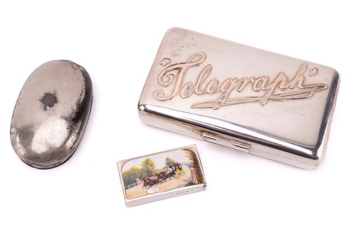 Lot 339 - Of Coaching Interest: A silver rectangular...