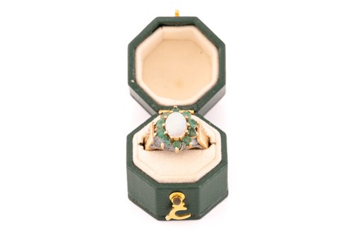 Lot 24 - Two 9ct gold rings and an Art Deco paste-set...