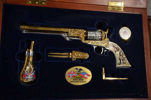 Lot 629 - A cased replica American Civil war confederate...