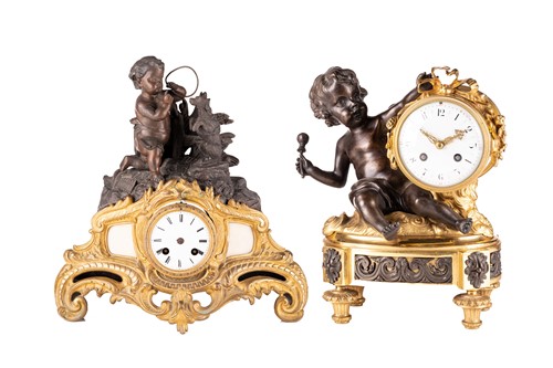 Lot 648 - A 19th century French ormolu and bronze mantel...