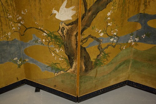 Lot 530 - A Japanese six panel screen, Byobu, Edo,...