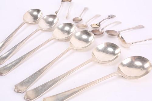 Lot 385 - A set of six silver soup spoons, Gladwin Ltd,...