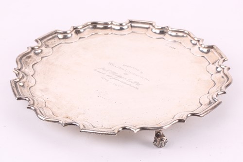 Lot 344 - A large silver salver, Walker & Hall,...