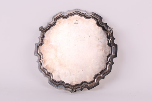 Lot 344 - A large silver salver, Walker & Hall,...