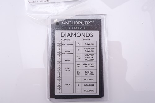 Lot 24 - Six loose diamonds with Anchor Cert...