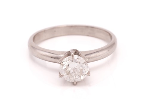 Lot 90 - A diamond solitaire ring, centred with a...