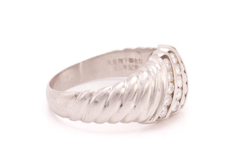 Lot 201 - A signet-style ring set with diamonds,...