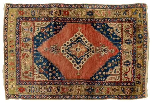 Lot 117 - A probably Western Turkish red ground rug with...