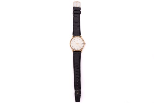 Lot 402 - An 18ct gold Omega Genève wristwatch,...
