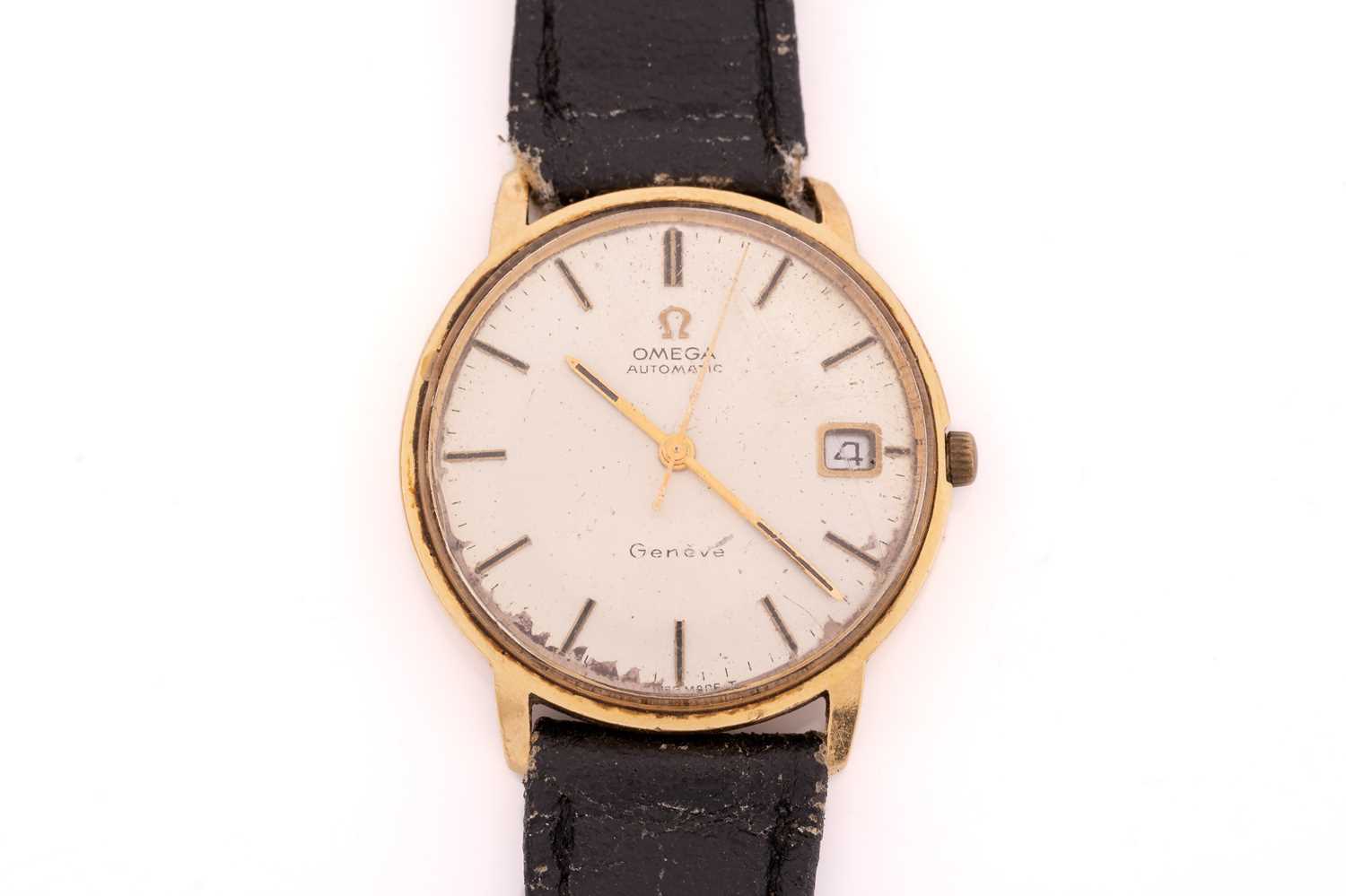 Lot 402 - An 18ct gold Omega Genève wristwatch,