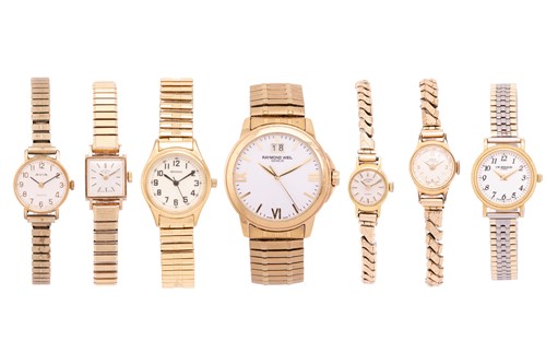 Lot 392 - A collection of seven watches including a...