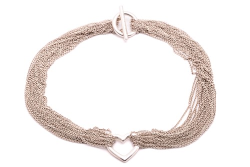 Lot 328 - Tiffany & Co. - A multi-strand mesh necklace...