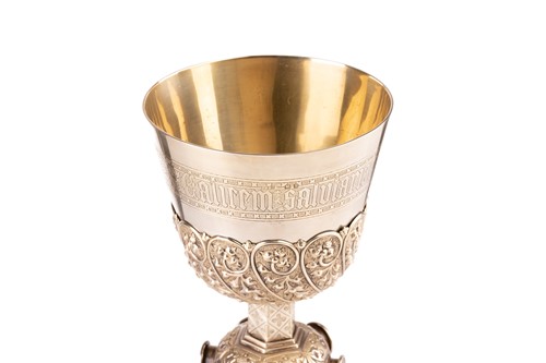 Lot 433 - A silver gilt chalice and paten, James...
