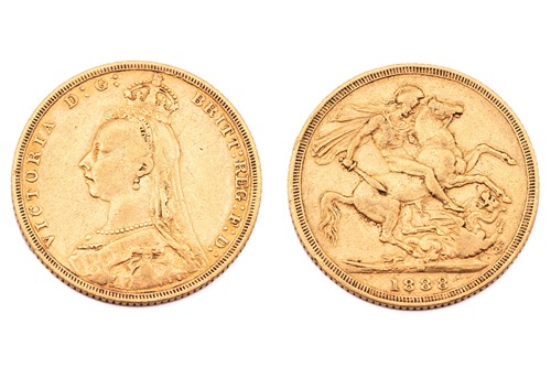 Lot 186 - A Victoria Jubilee head sovereign, dated 1888,...