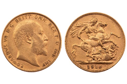 Lot 192 - An Edward VII sovereign, dated 1910.