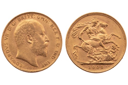 Lot 160 - An Edward VII sovereign, dated 1909.