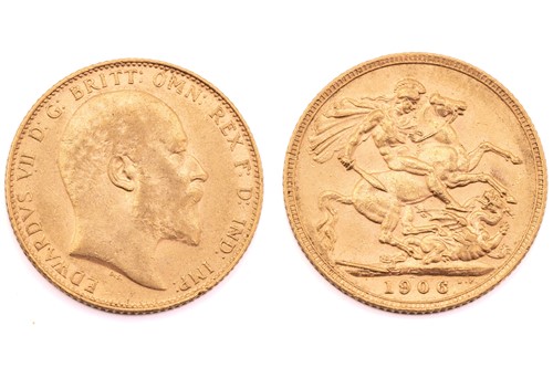 Lot 181 - An Edward VII sovereign, dated 1906.