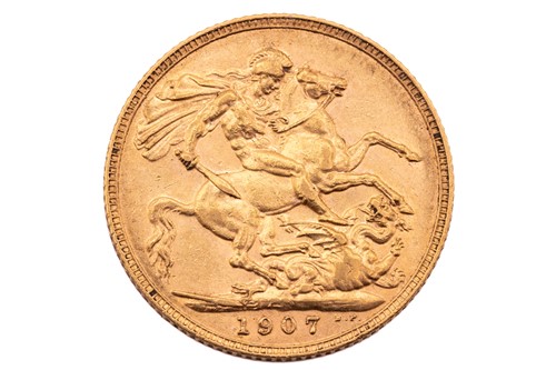 Lot 163 - An Edward VII sovereign, dated 1907.