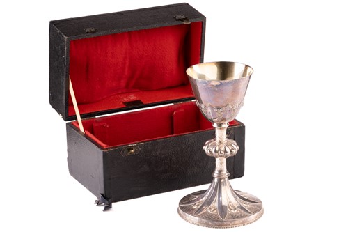 Lot 442 - A French 800 standard silver Communion Chalice,...