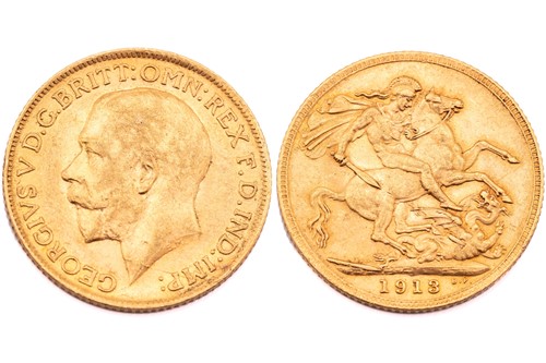 Lot 157 - A George V sovereign, dated 1913.