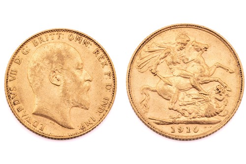 Lot 159 - An Edward VII sovereign, dated 1910.