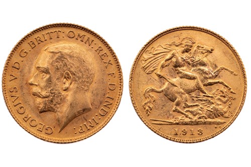 Lot 191 - A George V half sovereign, dated 1913.