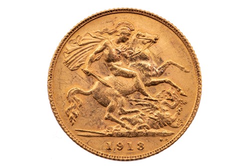 Lot 191 - A George V half sovereign, dated 1913.