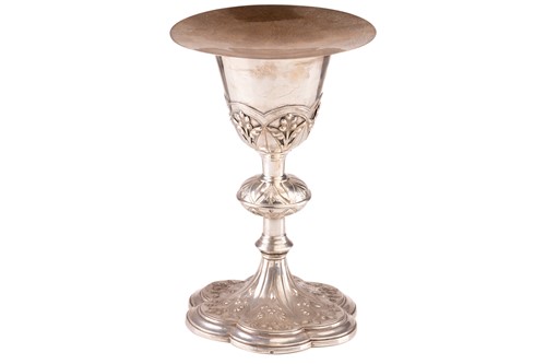 Lot 434 - A late 19th century French Communion Chalice,...