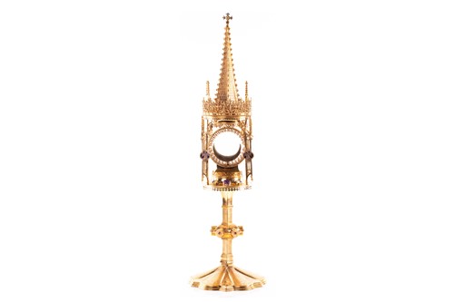 Lot 464 - A gilt metal tower monstrance, 20th century,...