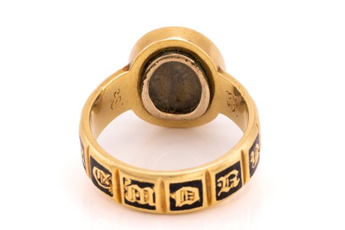 Lot 247 - A Victorian mourning ring, set with an oval...